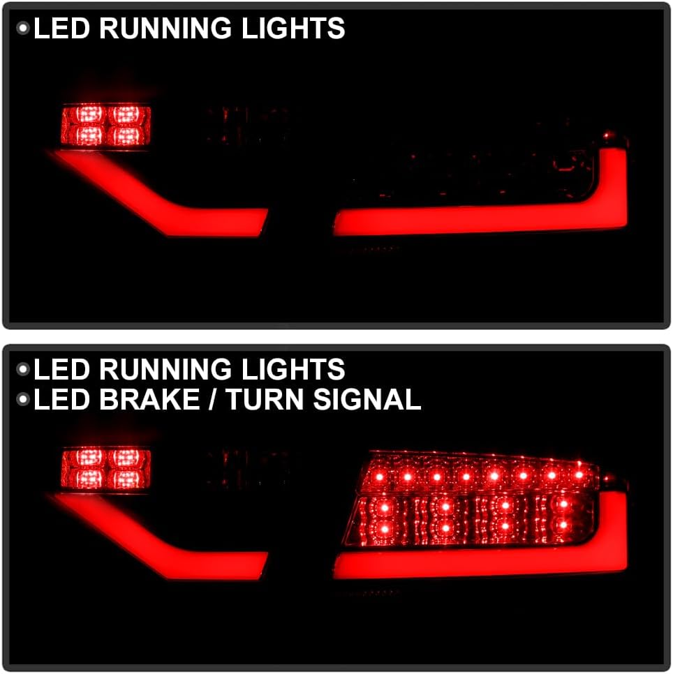 ACANII - For 2008-2012 Audi A5 LED Black Housing Tail Lights Brake Signal Lamps Replacement Driver & Passenger Side