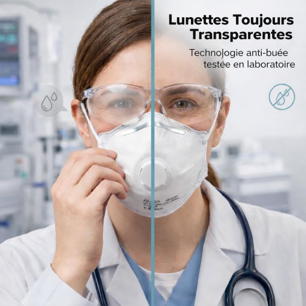 10 Masque FFP3 avec Élastiques Certifiés CE, Masque 5 Couches Avec Valve, Masques de Protection Adulte contre les Poussières et les Particules, Masques Protection Respiratoire BFE≥99, 10 Pièces