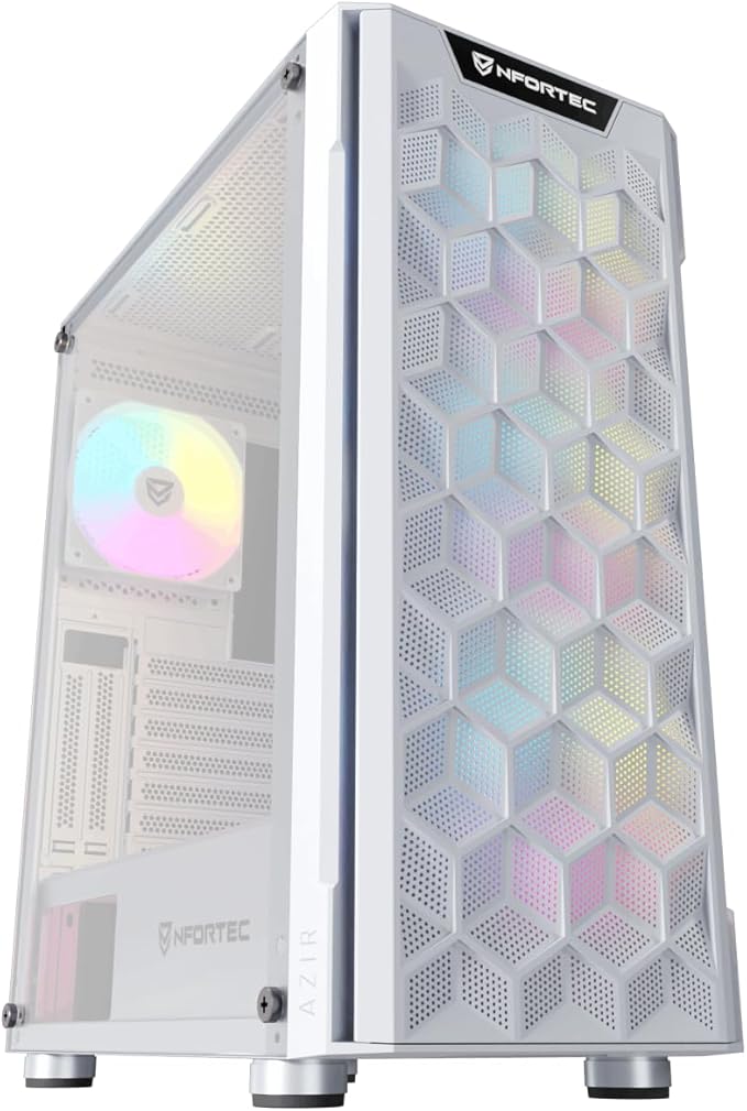 Nfortec Azir Caja PC Gaming Blanca con Vidrio Templado y Ventilación Optimizada