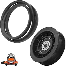 539110311 Idler Pulley & 539110411 Drive Belt Compatible with Husqvarna Z254F Z200 CZ3815 CZ4217 CZ42175 RZ4623 Lawn Mower, Replace 607163 14259 12400