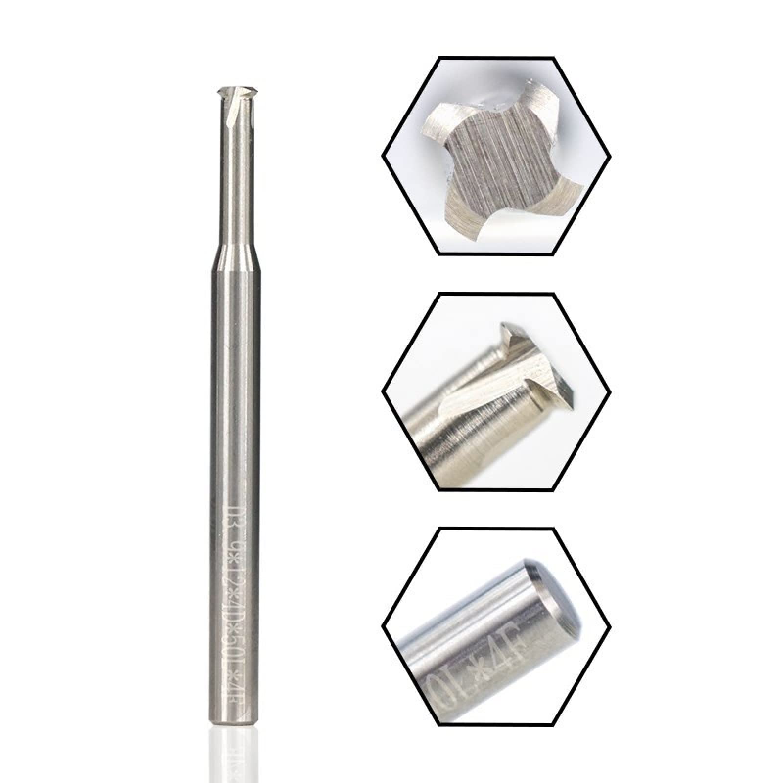 Frez do gwintów z chwytem 4 mm, metryczny frez trzpieniowy z węglika wolframu do stali aluminiowej, 1 szt.(P0.4xd1.55xd4x50)