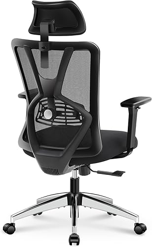 Ticova Silla de oficina ergonómica – Silla de escritorio con respaldo alto con soporte lumbar ajustable y reposabrazos 3D – Silla de computadora de