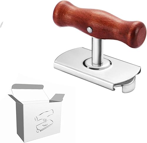 Miniatura 4 de Alaaner Abrelatas multifunción Abrebotellas Abrelatas de acero inoxidable con mango de madera Fácil giro apagado