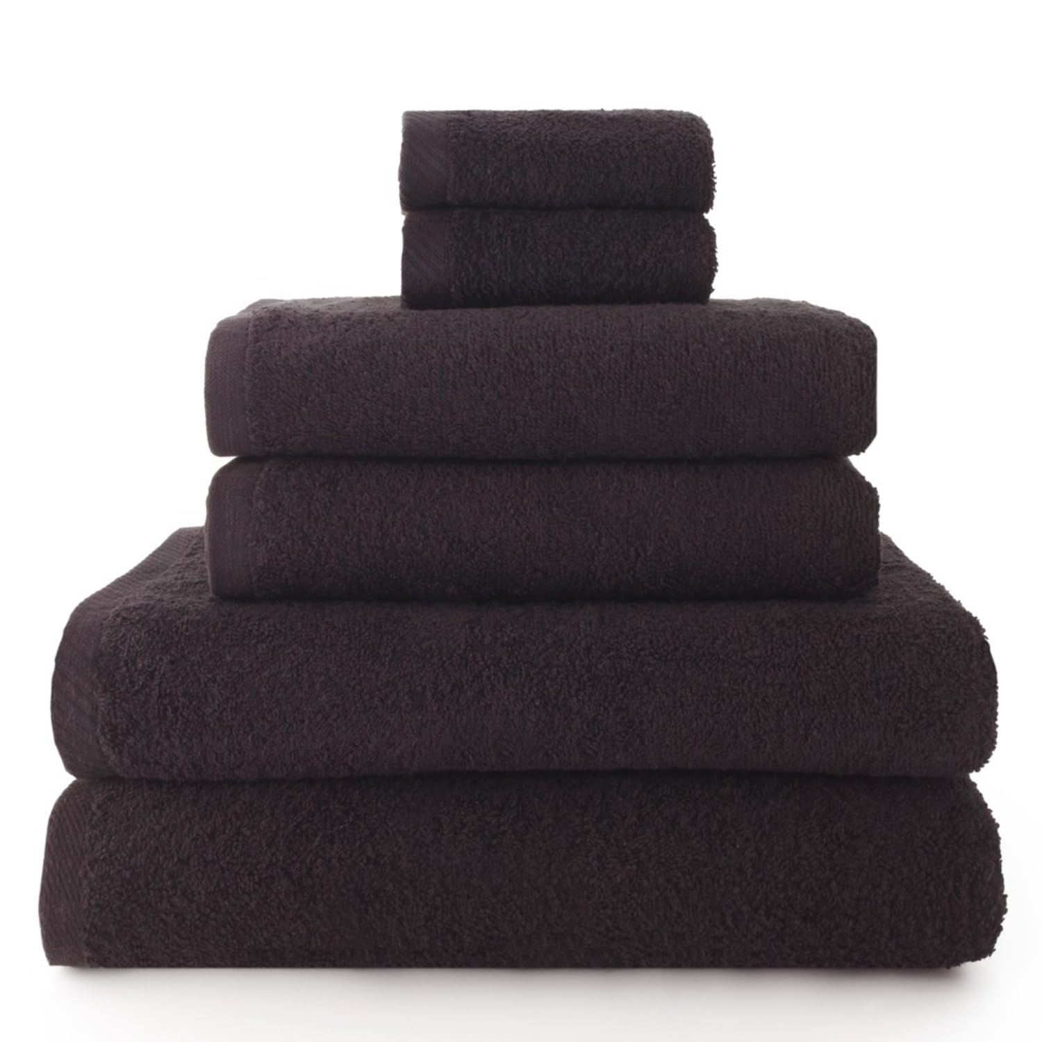 Set 6 Toallas piezas: 2 bidet + 2 manos + 2 baño color negro