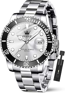 Luxury Watches for Men Big Face Stainless Steel Business Dress Analog Quartz Watch with Day Waterproof Luminous Mens Wrist Watch