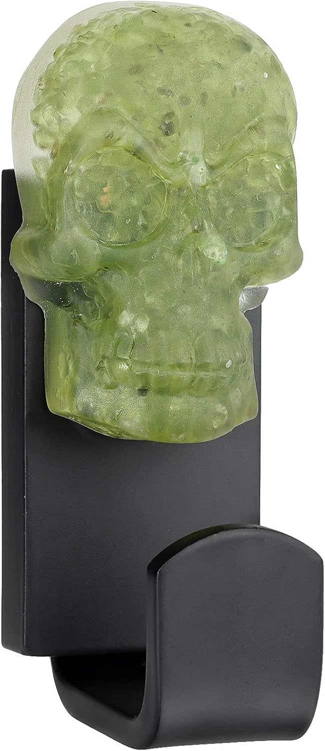 Rockcloud Pack of 2 Crystal Skull Reiki Healing Stone Statue Decorative Wall Mounted Hook for Coat Hat Hanging Home Office Decor, Lapis Lazuli