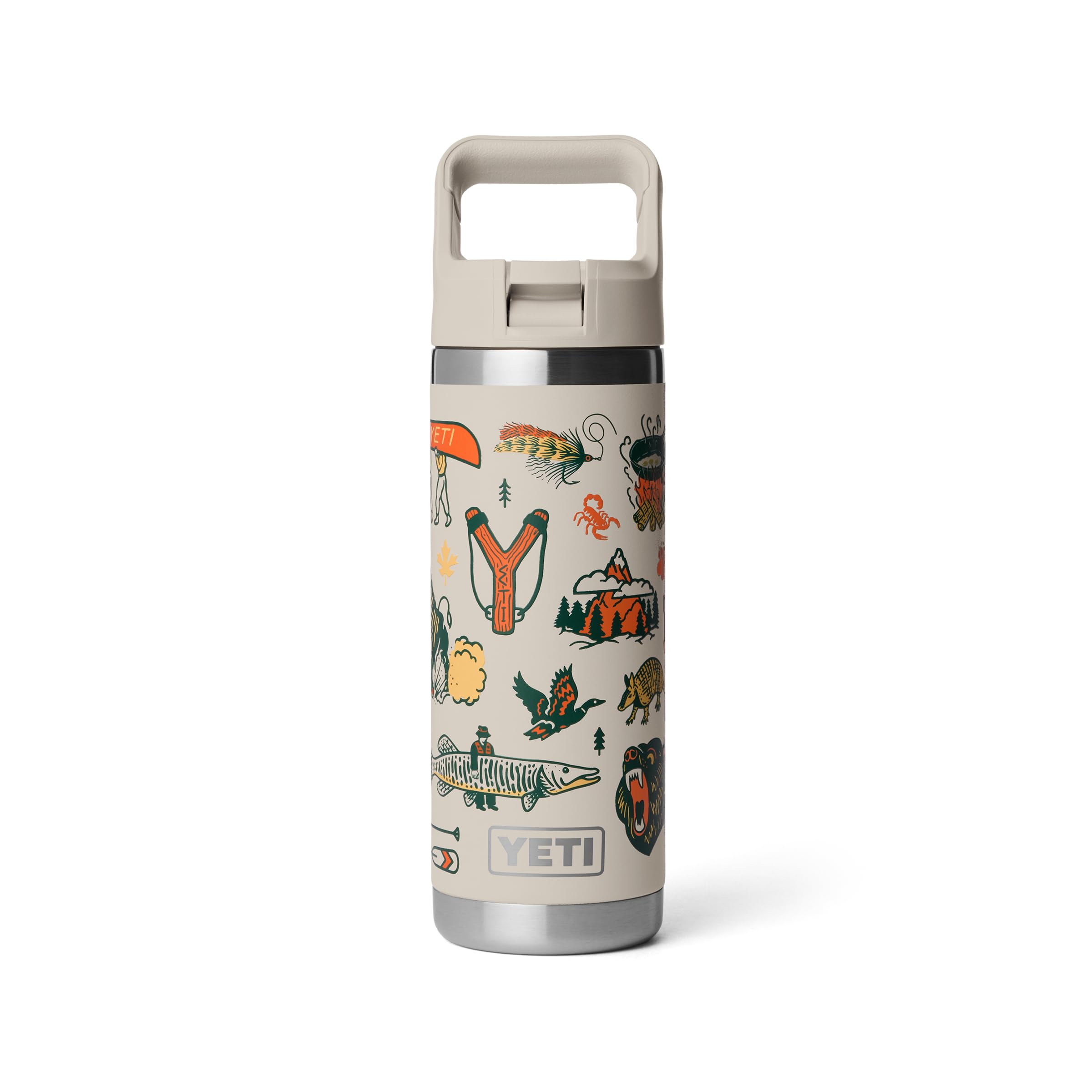 YETI Rambler 18 oz Bottle, Vacuum Insulated, Stainless Steel with Color Matching Straw Cap, Cape Summer Camp — image 1
