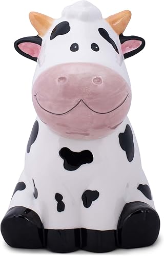 Miniatura 55 de Dolomite - Tarro de cerámica para galletas y dulces de Navidad de 11 x 6.5 pulgadas con tapa hermética: perfecto para recipientes de cocina, Blanco