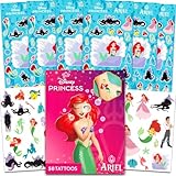 Disney The Little Mermaid Temporary Tattoo and Sticker Set - Ariel Party Favors Bundle with 50 Temporary Tattoos and 150 Stickers | Disney The Little Mermaid Party Supplies