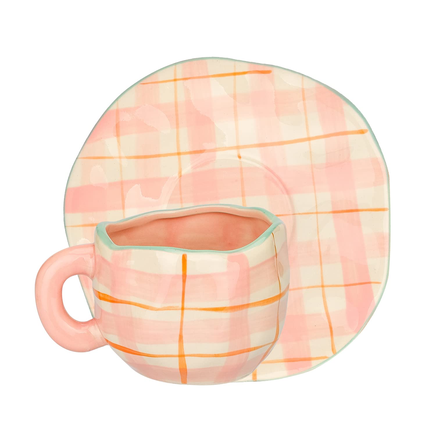 MDZF SWEET HOMECeramic Mug for Office and Home, Coffee Cup Set with Saucer, 11 Oz