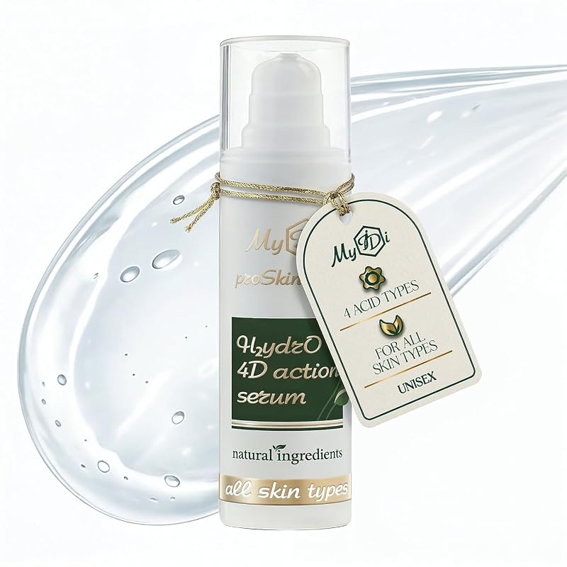 Sérum facial MyIDi HydrO 4D com ácido hialurônico – Complexo de ácido hialurônico com 4 pesos moleculares – Vegano – 30 mL