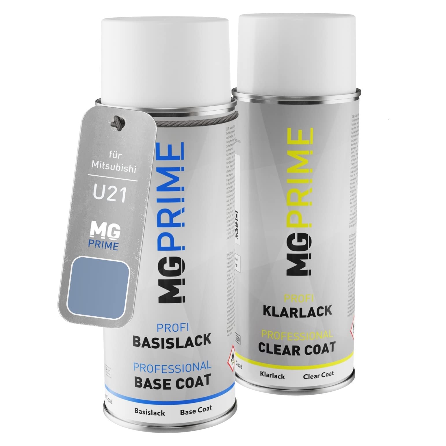 Mg Prime Bluish Silver Metallic Car Paint Spray Can Set For Mitsubishi U21 Base Coat Clear Coat Spray Can 400Ml
