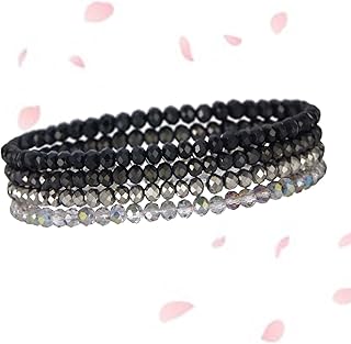 Bracelet en Cristal et Perles Lot de 4 Bijoux Cadeau pour Anniversaire