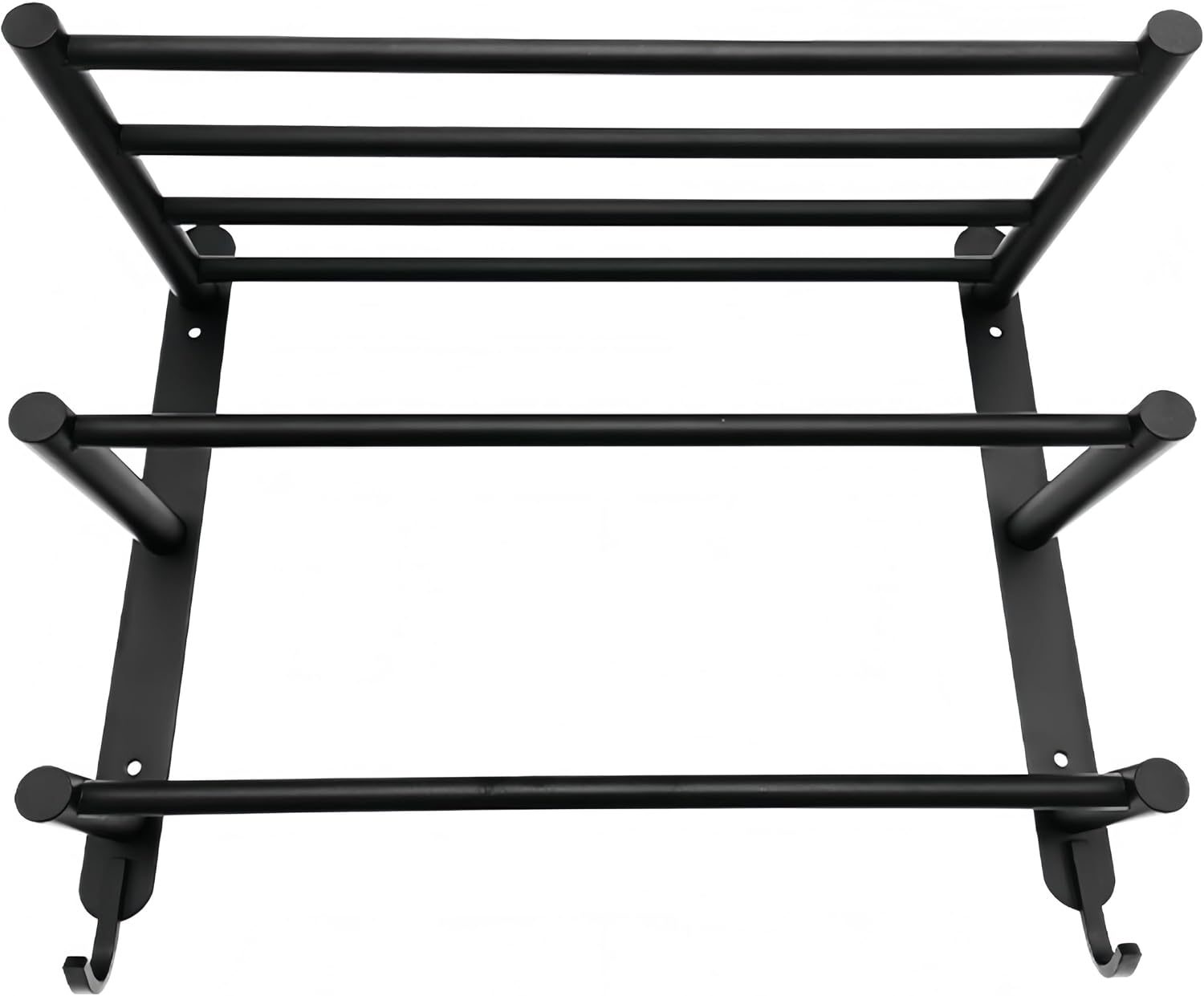 SEIDO 24 Inch 3-Tier Towel Rack, Rustproof 304 Stainless Steel Wall Mounted Shelf with Double Towel Bars & Hooks, Heavy Duty Space-Saver for Bathroom, Kitchen, RV - Matte Black