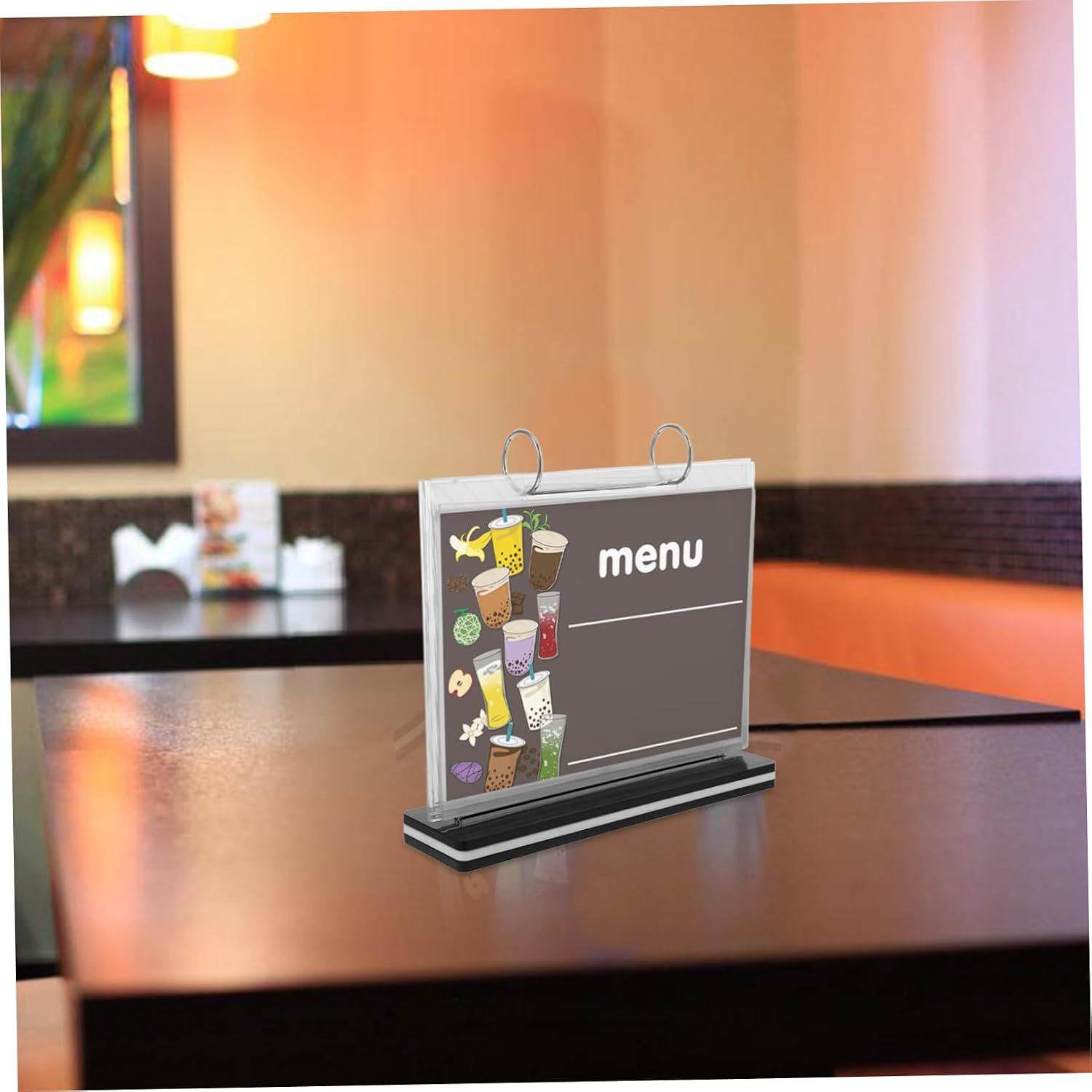 Zerodeko Plastic Menu Folder Stand for Restaurant Versatile Display Rack for Menus Advertisements and Events Transparent Table Card Holder for Horizontal Use
