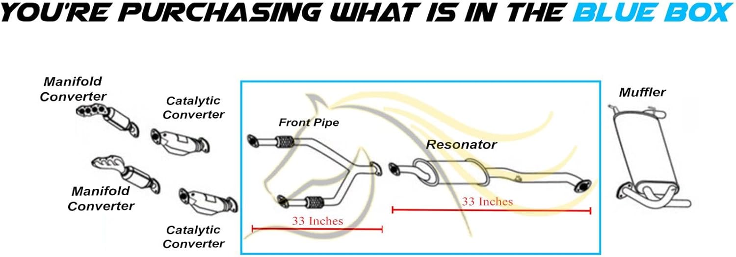Exhaust Front Pipe Resonator Kit Compatible for 2003-2005 Infiniti FX45 4.5L | Stainless Steel | Northeastern Exhaust | Free Gaskets, Clamp and Bolt Kit Included | Direct-Fit Replacement