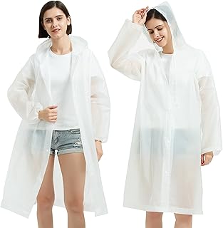 Bseical 2 Pack Rain Poncho Raincoat,Poncho Waterproof for Adult and Kids,Portable Raincoat Reusable,Eva Rain Poncho with Hood and Sleeves,Lightweight Emergency Ponchos,For Cycling Camping