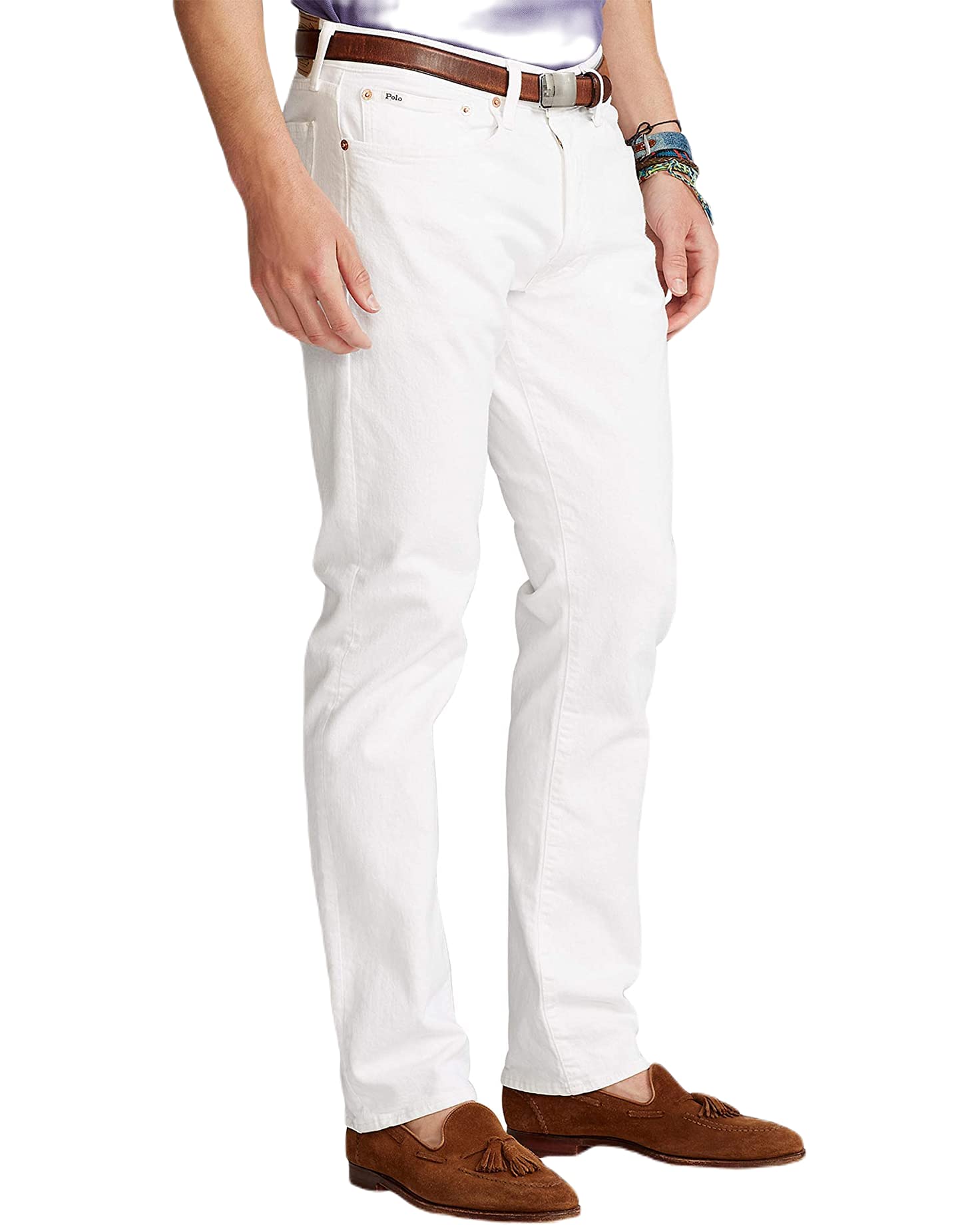 POLO RALPH LAUREN Mens Varick Slim Straight Fit Jeans 42W x 32L Hudson White