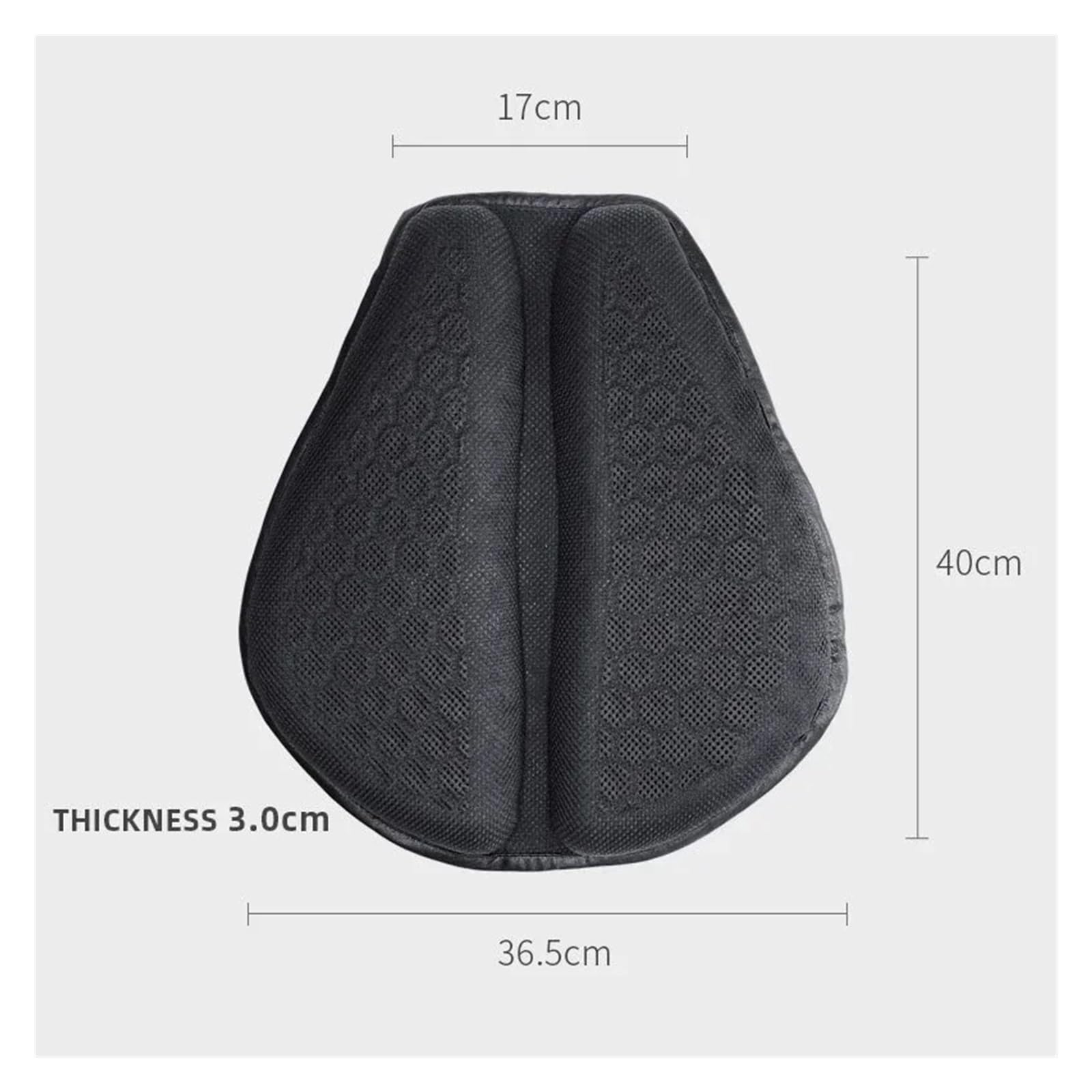 Funda para Asiento Gel Plegable para Motocicleta, Cojín para Asiento, Estructura De Panal 3D, Transpirable para(Large)