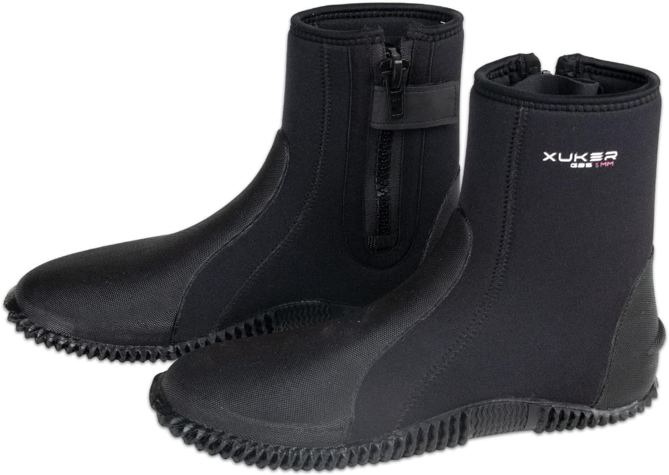 XUKER Neoprene Diving Boots, 5mm 3mm Water Shoes Wetsuit Booties Men Women with Anti-Slip Rubber Sole Side Zipper