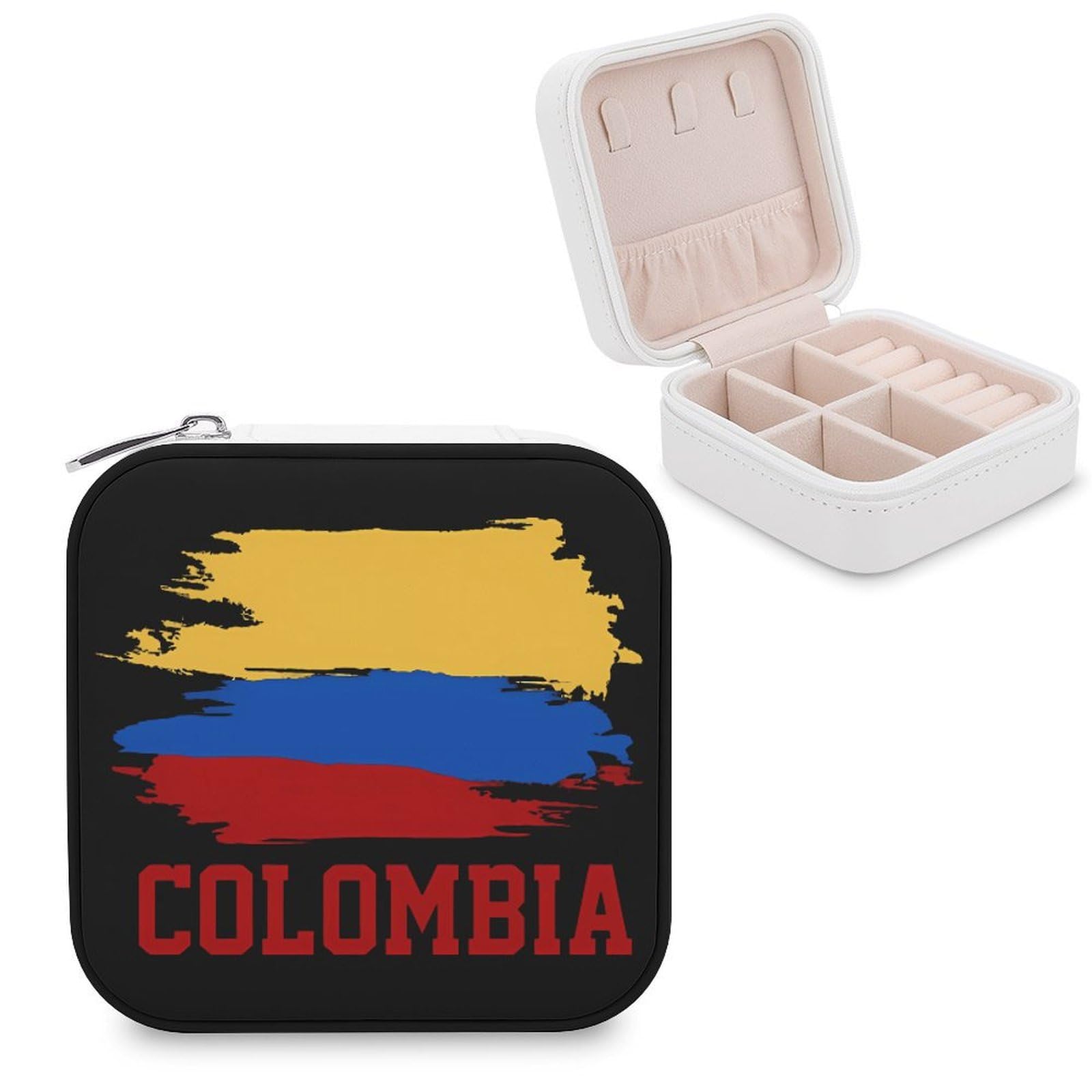 CUTJMDNGH Colombia Flag Jewelry Box for Women Jewellery Case Organizer Storage Boxes Craft
