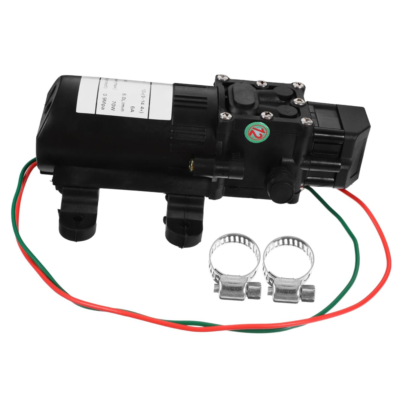 Bomba de Diafragma Eléctrica 12v 70w Negra de Plástico Alta Presión y Gran Flujo para Filtro y Bomba de Presión