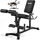 Leg Extension and Curl Machine, Adjustable Leg Curl Machine, Seated Leg Extension and Lying Curl Machine for Home Gym, Leg Workout Equipment with Triple Loading System