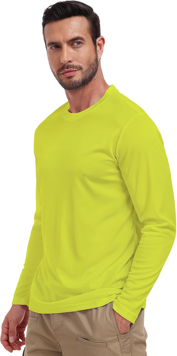 Men's UPF 50+ Long Sleeve Tee Shirts UV Sun Protection Quick Dry Tee Shirt Swim Athletic Running Workout - Image 9