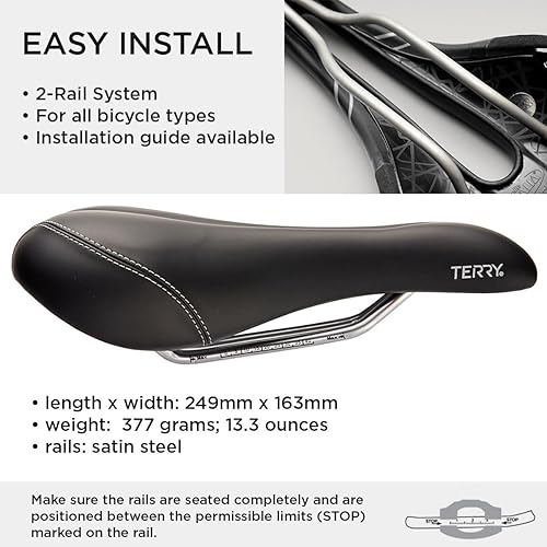 Miniatura 5 de Terry Liberator X - Sillín de bicicleta de montaña para mujer, flexible y cómodo, funda Dura-tek negra