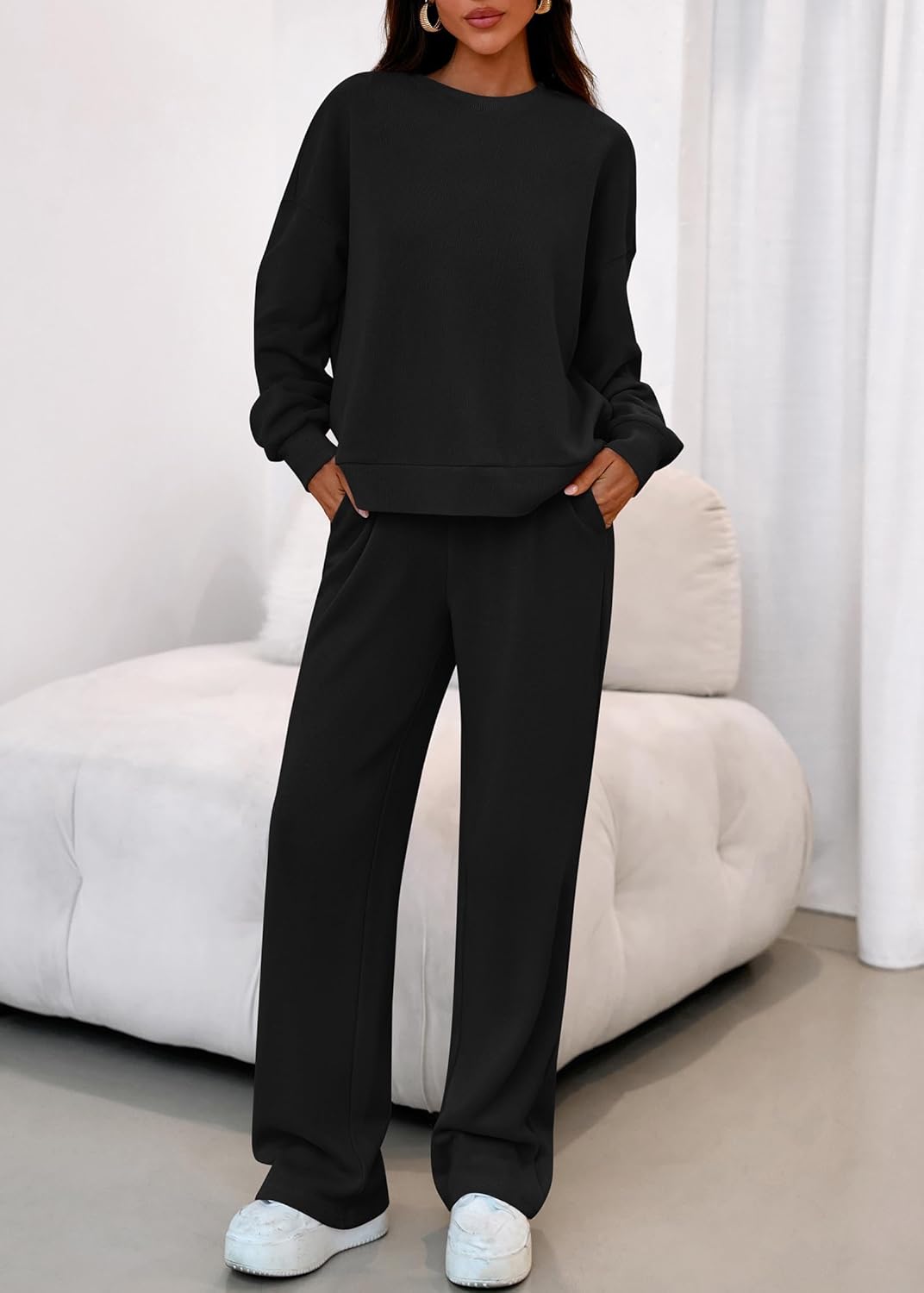 KIRUNDO Spring Fall Sweatsuits Women 2 Piece Outfit Lounge Sets 2026 Matching Airport Travel Sweatshirt Sweatpants Tracksuit - Image 8