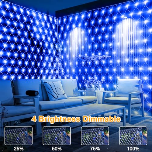 WoskjXas Fairy Net String Lights, 96LEDs 1.5 * 1.5M Decoration Lights Outdoor Indoor - Image 4