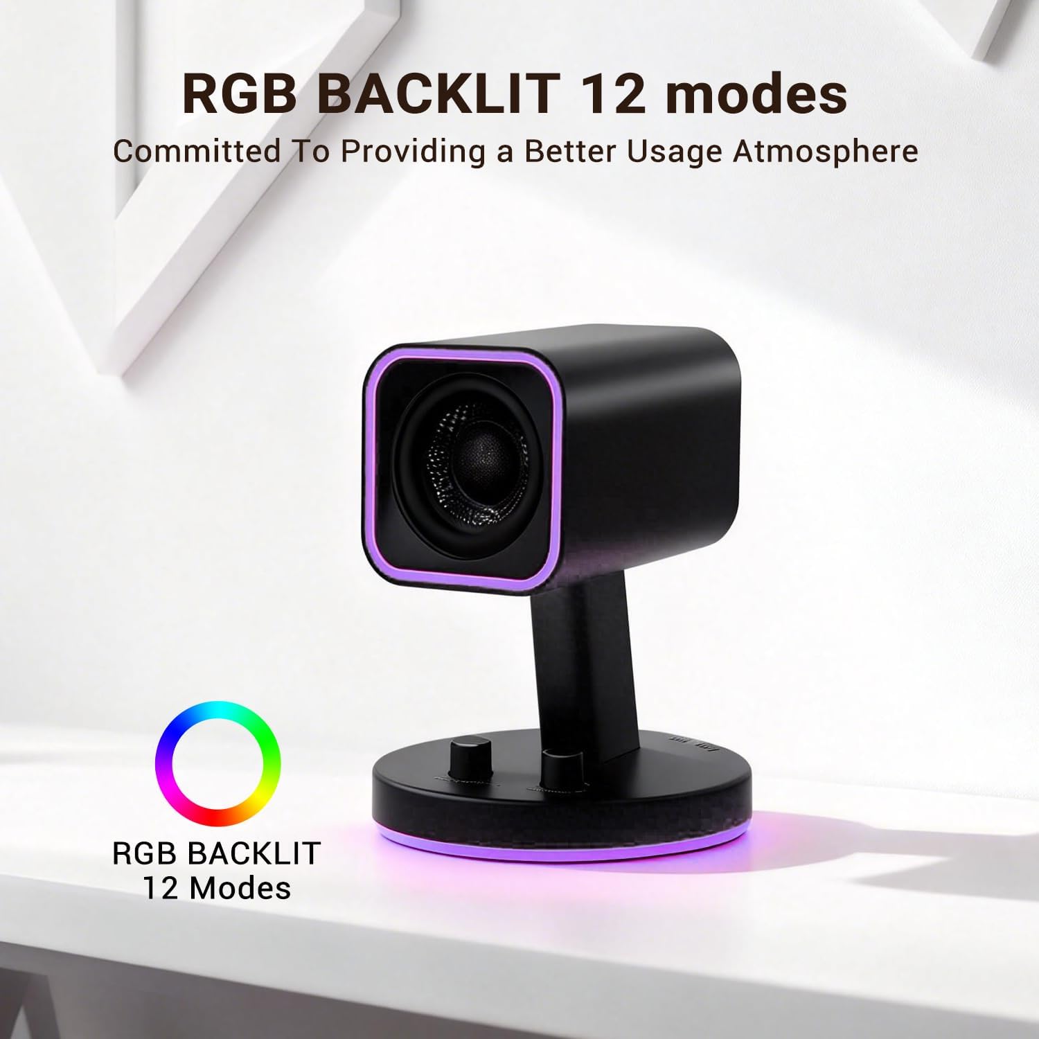 Sanyun SW202 24W Compact Computer Speakers, DSP 3 Modes 16bit USB DAC Bluetooth 5.2, 2.0 PC Multimedia RGB Gaming Speakers for Desktop Monitor Laptop, (Game/Movie/Music, Black) - Image 9