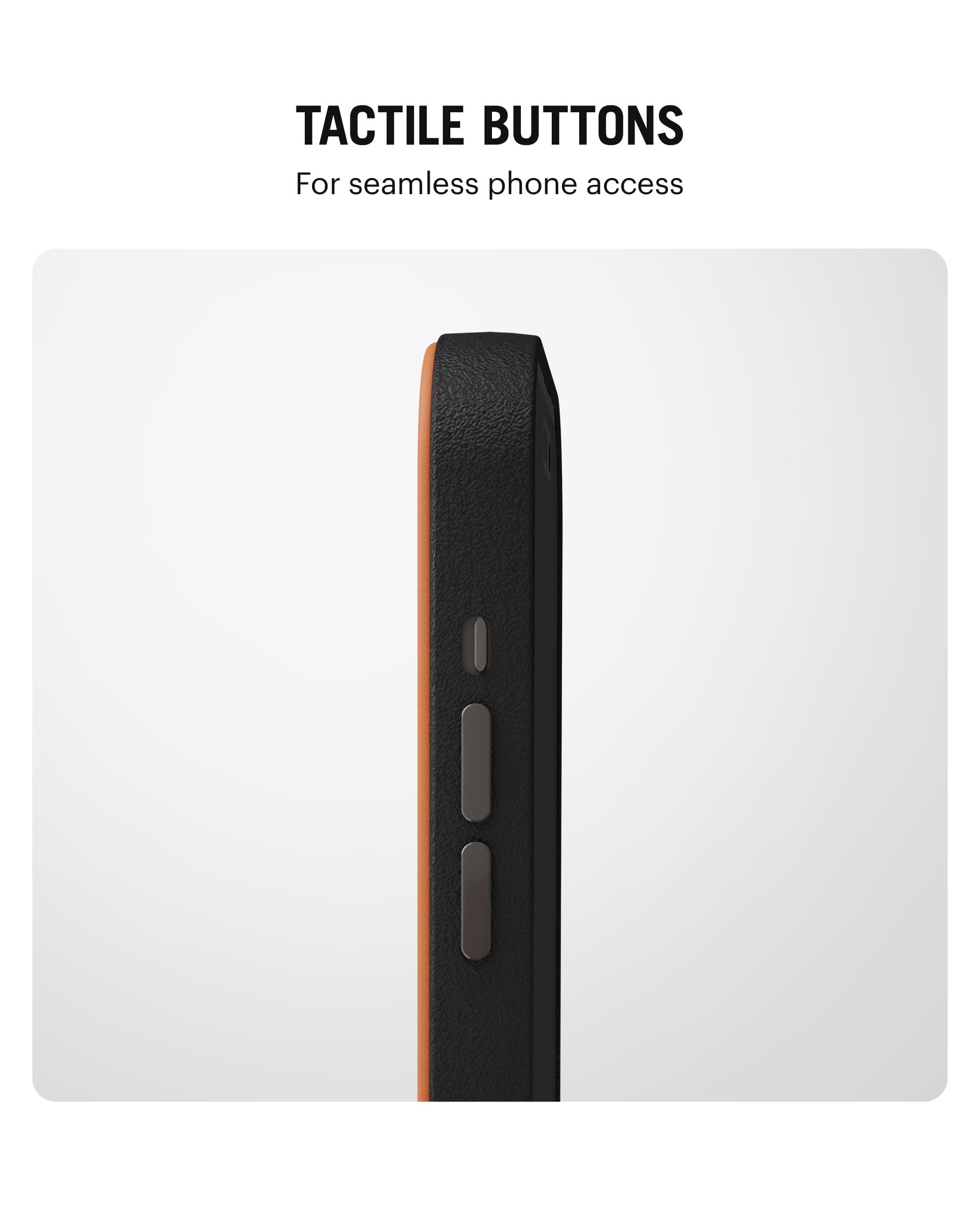 iPhone 15 Plus Leatherite MagSafe Case - Tan-Grey -8 iPhone 15 Plus Leatherite MagSafe Case - Tan-Grey -8