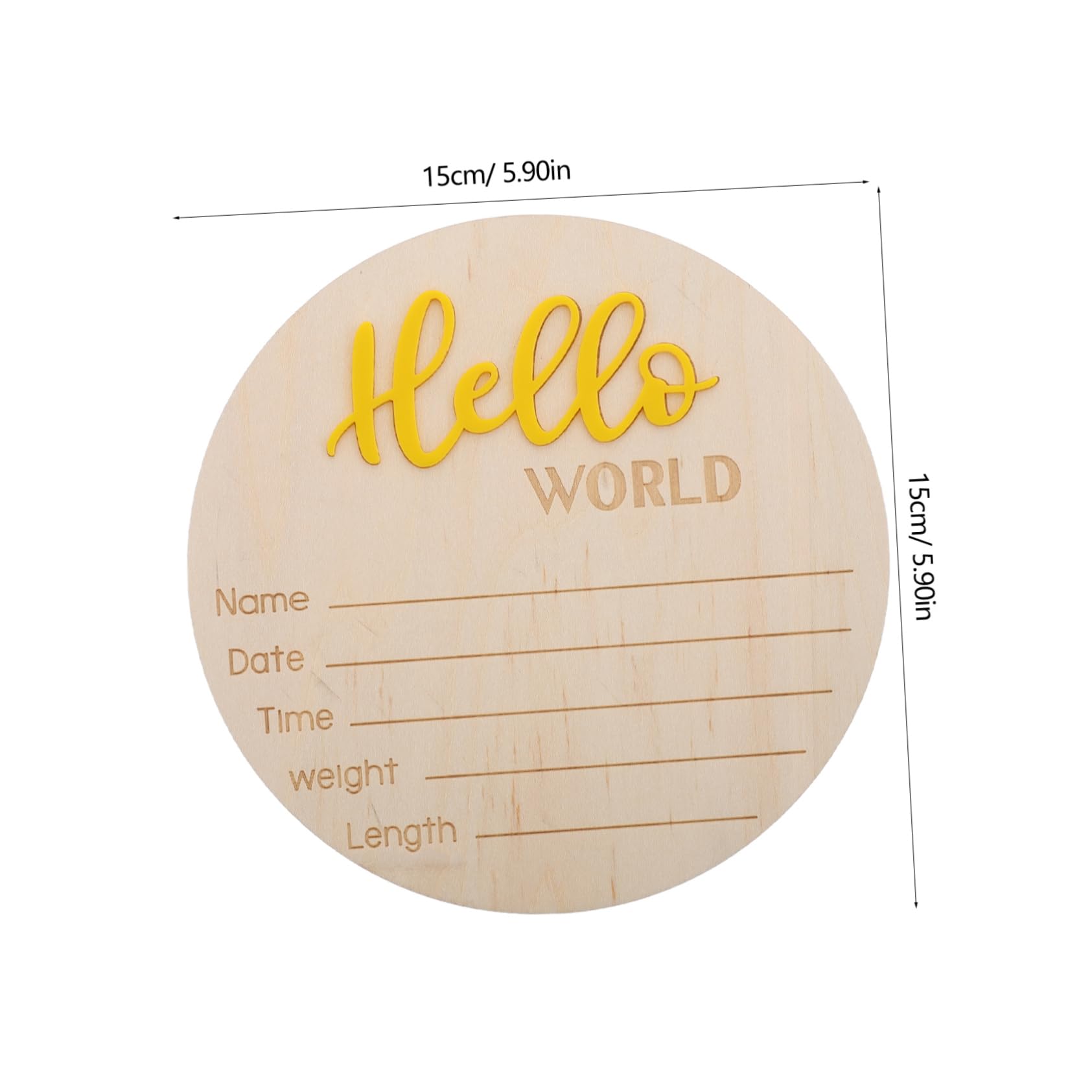 HEMOTON 4pcs Baby Arrival Sign Card Wooden Newborn Nameplate for Baby Shower Birth Announcement Rustic Nursery Decor