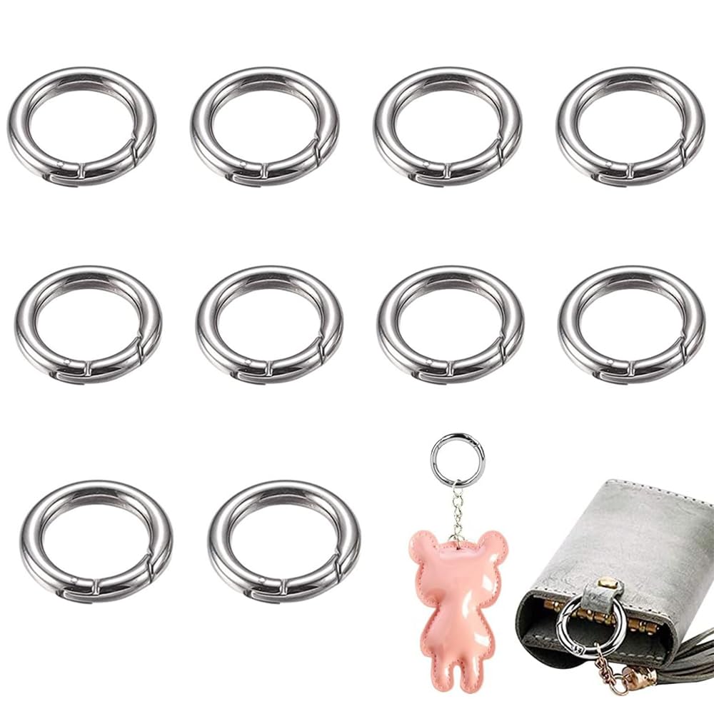 Moschettoni Con Strass 35mm - 6 Pezzi Argento E Oro | Per Borse, Zaini, Portachiavi Fai Da Te - Foto 2