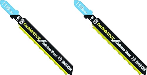 BOSCH T118EHM1 - Hojas de sierra caladora de acero inoxidable con vástago en T, 1 pieza, 3-14 pulgadas, 14 TPI (2 unidades)