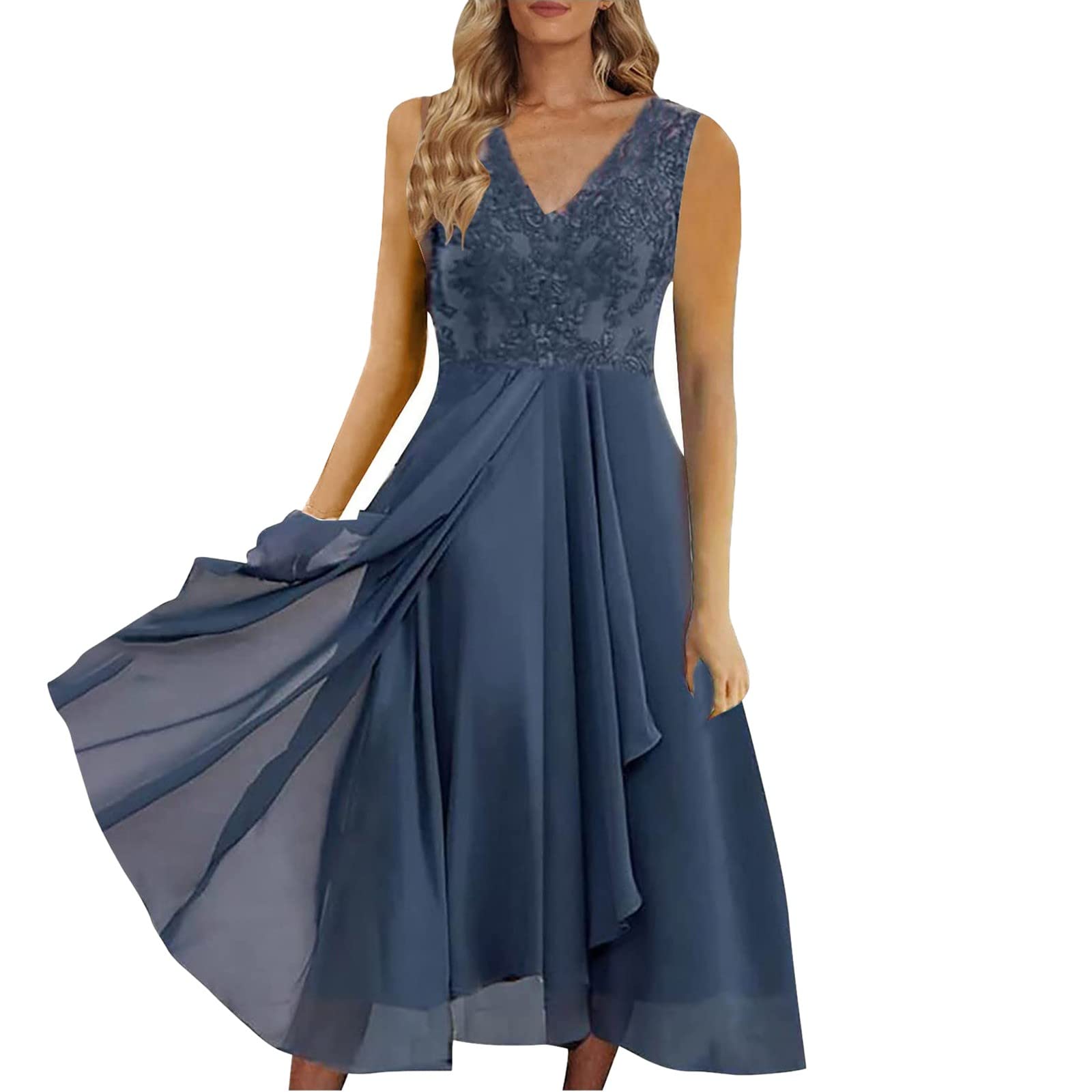 Robe longue en mousseline fluide pour soirées d'été