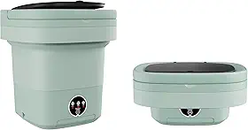 Máquina de lavar portátil, mini lavadora dobrável de 11L para apartamentos, dormitórios, trailers e viagens, lavadora compacta de carga superior com cesta giratória e 3 modos de lavagem para pequenas