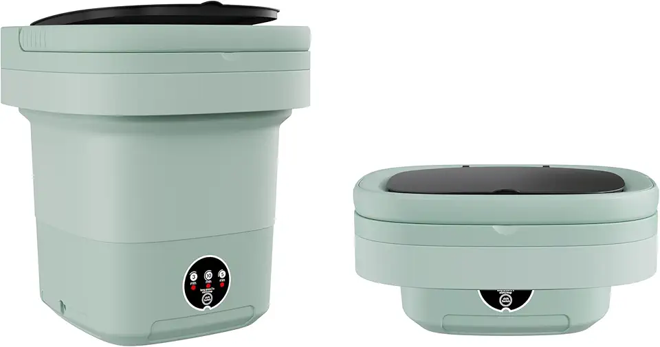 Máquina de lavar portátil, mini lavadora dobrável de 11L para apartamentos, dormitórios, trailers e viagens, lavadora compacta de carga superior com cesta giratória e 3 modos de lavagem para pequenas