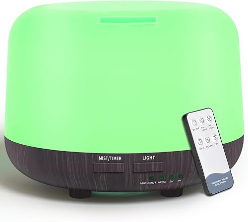 Difusores de aire de control remoto de 10.1 fl oz para aceite esencial, difusor de aroma ultrasónico, difusor humidificador de aromaterapia, luz LED