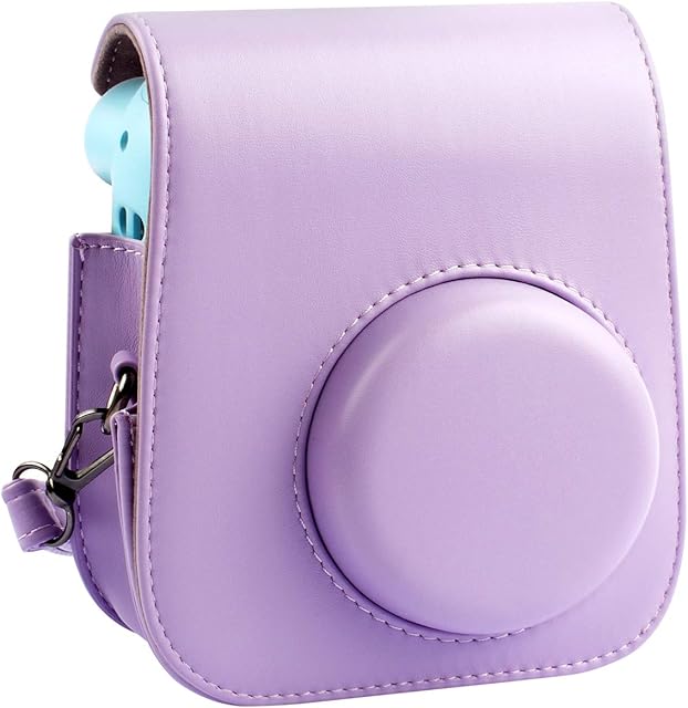 Protective & Portable Case Compatible with Fujifilm Instax Mini 11 Instant Camera with Accessories Pocket and Adjustable Strap. (Purple)