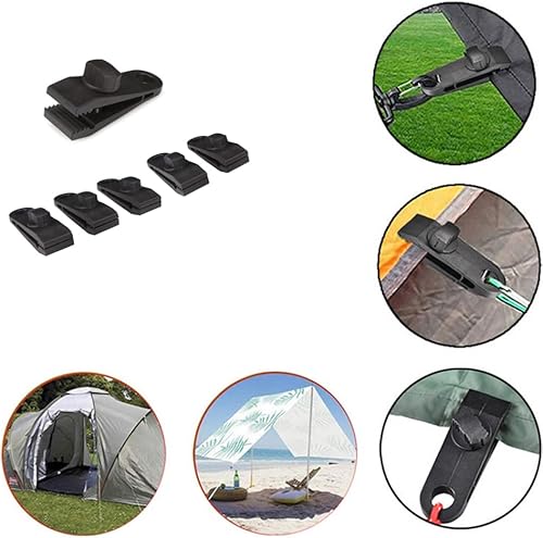 Miniatura 5 de 6 clips de lona grandes mejorados con agarre de bloqueo resistente, clip para tienda de campaña con tornillo de pulgar, cierre fijo, para cubierta