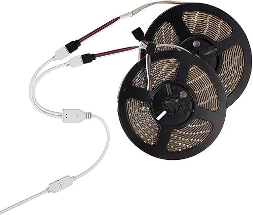 Miniatura 7 de Conector divisor de tira LED, 4 pines, 1 a 2 cables, divisor en Y para tira de luz LED RGB 5050 3528, con 9 conectores macho de 4 pines (paquete de