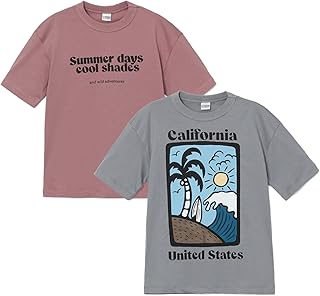 LC واكيكي تي شيرت برقبة دائرية ضيقة للاولاد عبوة من قطعتين