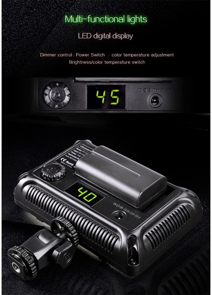 LED Video Light On-Camera Bi-Color 3200-5600K Pocket-Sized Photography Lighting with Built in Battery for DSLR Camera