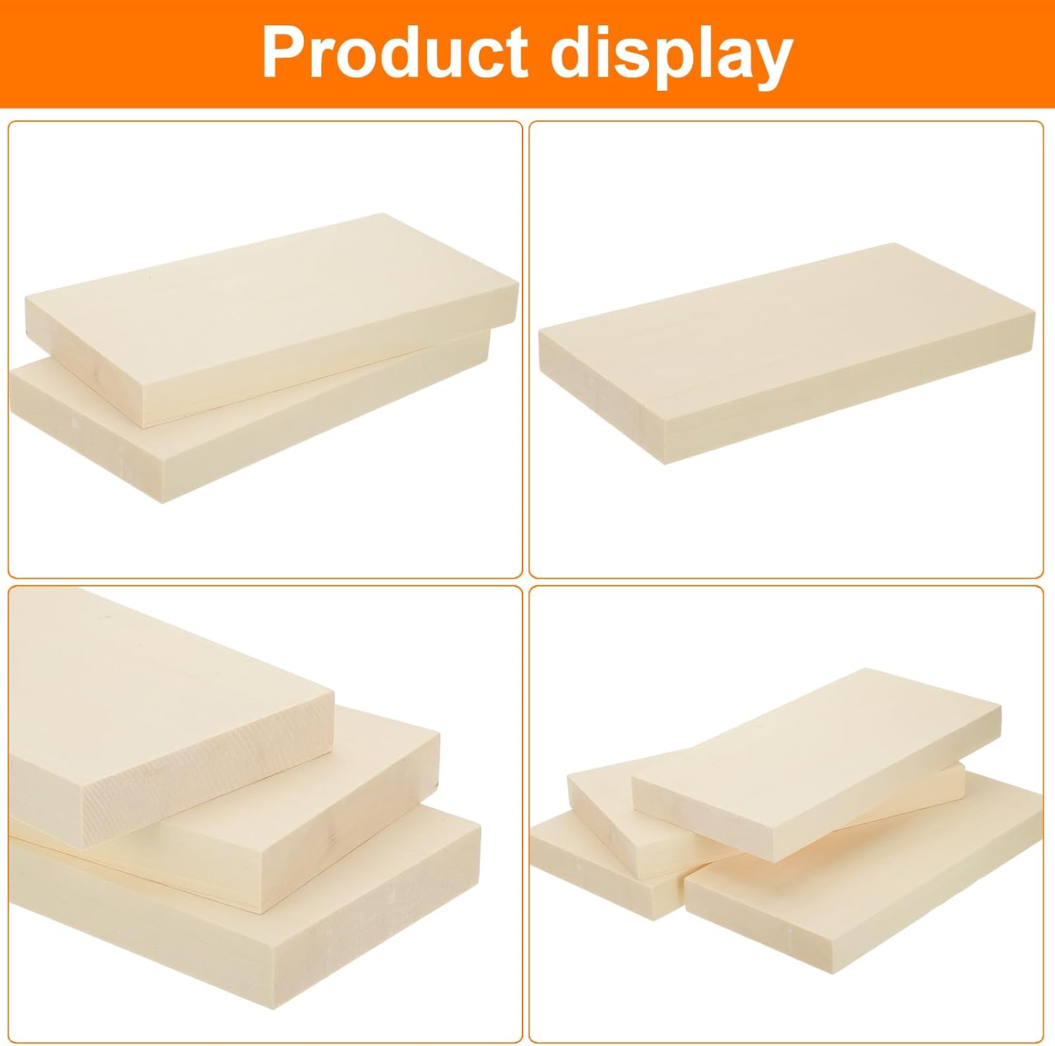 MECCANIXITY 4Pcs Basswood Carving Block, 0.8"x4"x8" Square Wooden Dowels Blocks Wood Pieces for DIY, Arts Decoration, Crafts Whittling, Hand Carved