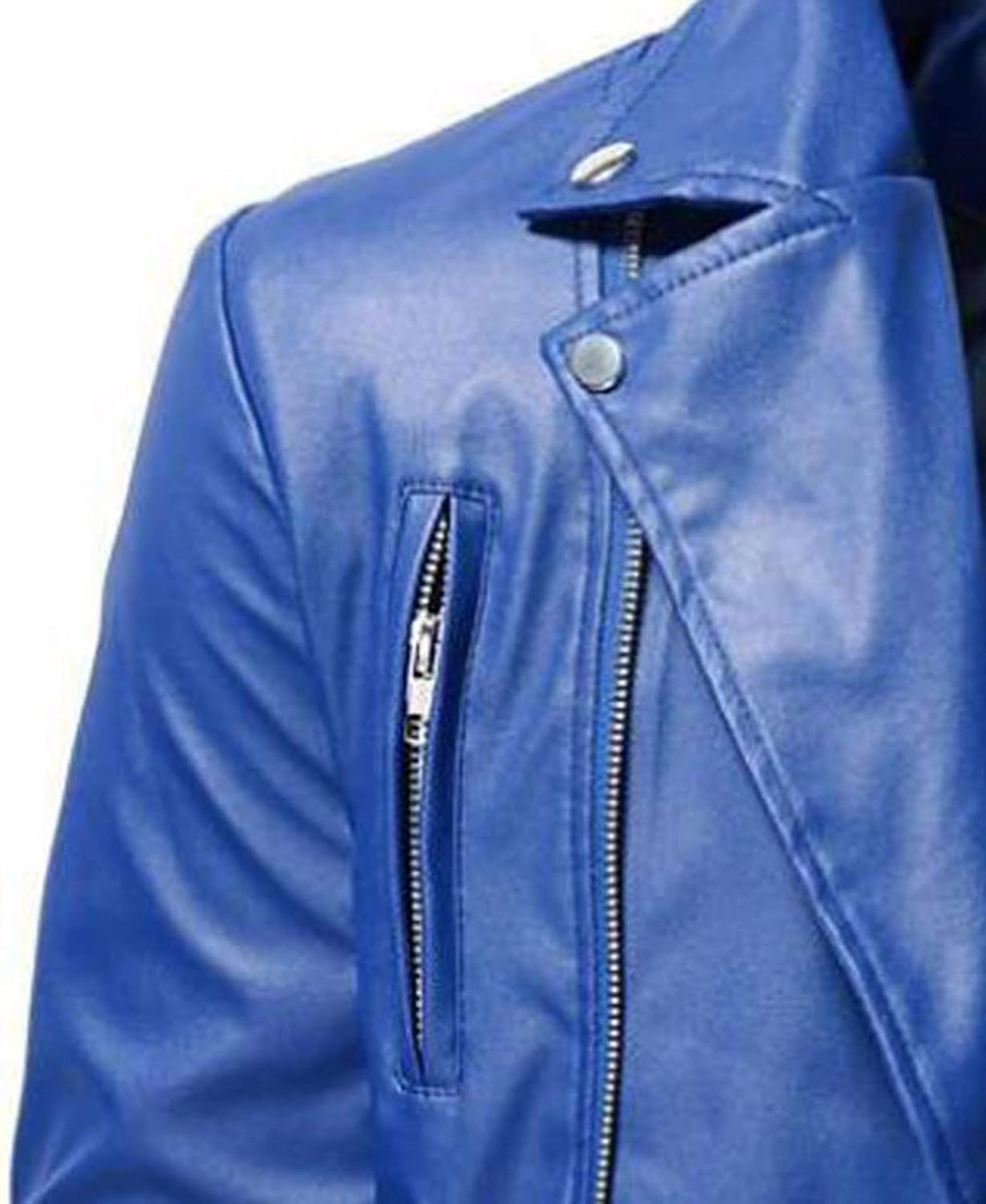 XUNRYAN Men's Faux-Leather Jacket Casual Cropped Windproof Vegan PU Motorcycle Jacket Short Coat with Zipper Pockets