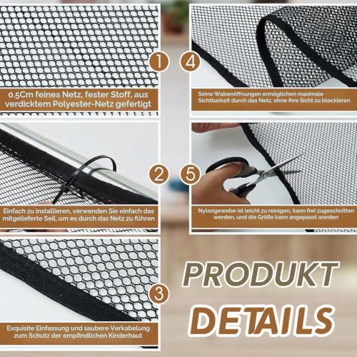 FAINCA 300*79 cm Treppenschutznetz Treppe Kinder Schutznetz Verdicktes Netz
