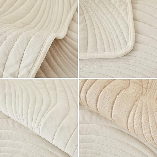 Miniatura 7 de XSlive Funda de terciopelo súper suave para sofá, con bordado geométrico, gruesa y cálida, funda de sofá modular cómoda de felpa antideslizante,