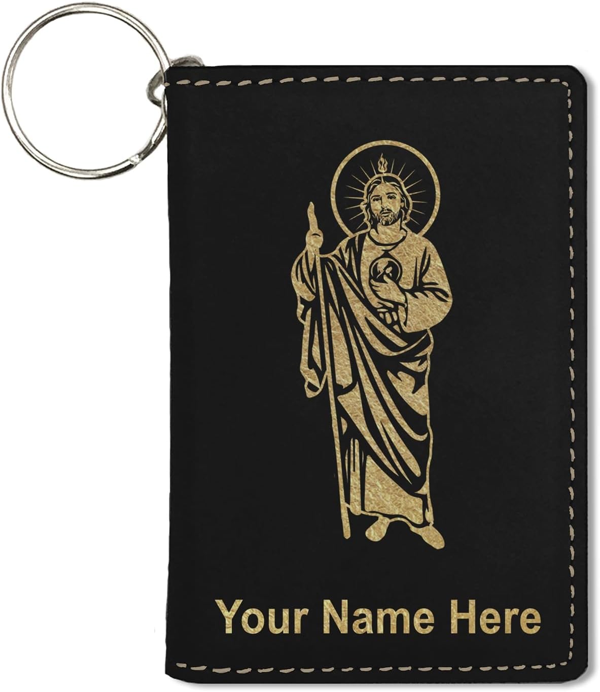 LaserGram ID Holder Wallet, Saint Jude, Personalized Engraving Included (Teal)